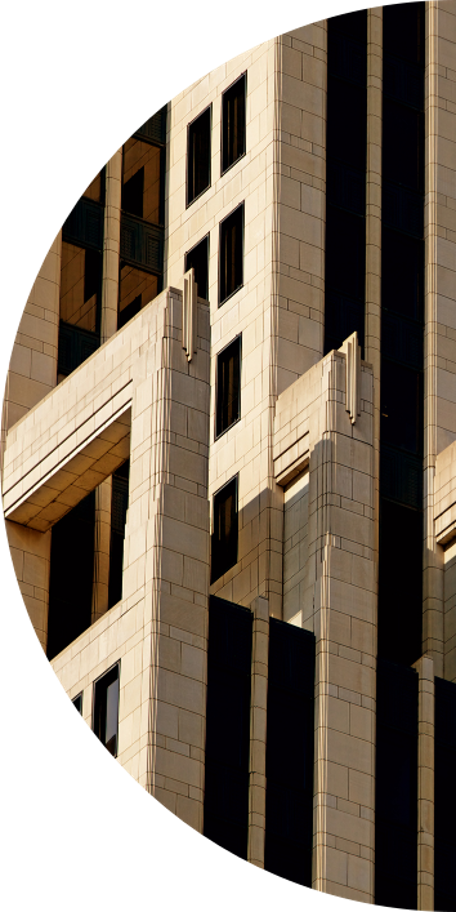 Up close of angles in chicago building