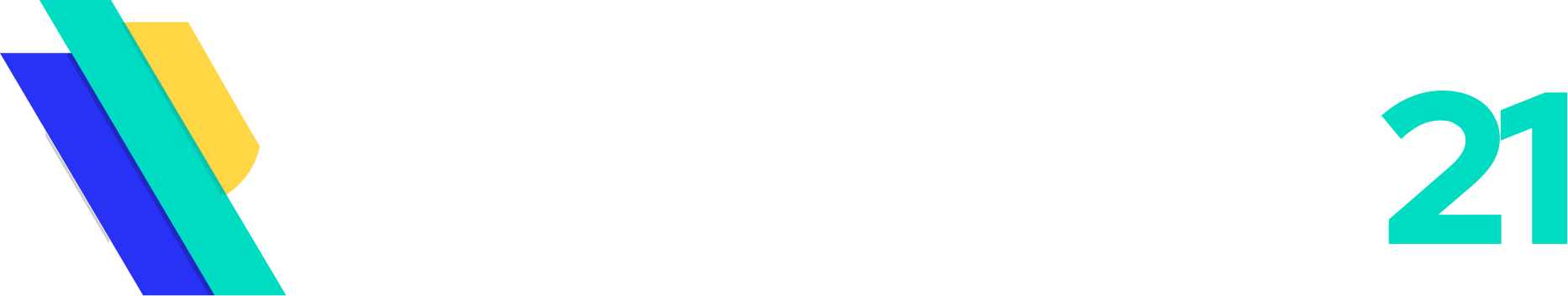 Reporting 21 logo featuring layered blue, teal, and yellow angled shapes to the left of the word “Reporting” in light gray text, followed by a teal number “21.”